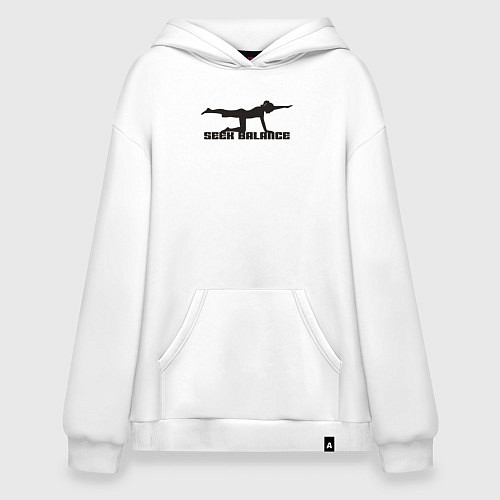 Худи оверсайз Искать баланс / Белый – фото 1