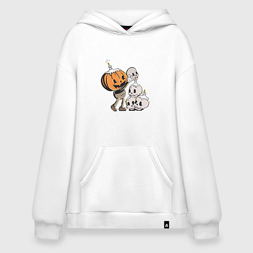 Худи оверсайз Ретро хеллоуин / Белый – фото 1