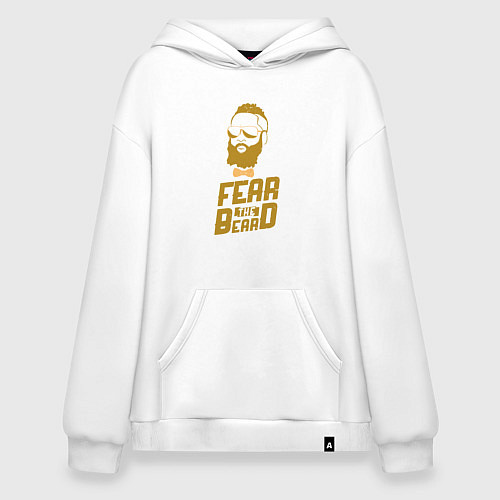 Худи оверсайз Harden - fear the beard / Белый – фото 1