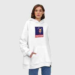 Толстовка-худи оверсайз Professor, цвет: белый — фото 2