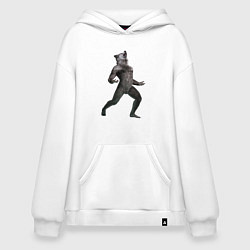 Толстовка-худи оверсайз Ночной оборотень, цвет: белый