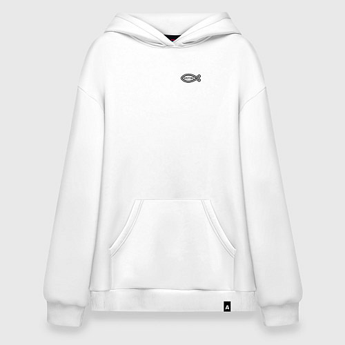 Худи оверсайз Спаси и сохрани фигурный текст / Белый – фото 1