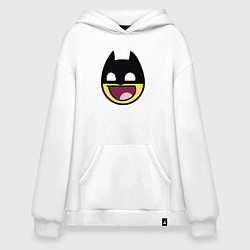 Толстовка-худи оверсайз Batman smile, цвет: белый