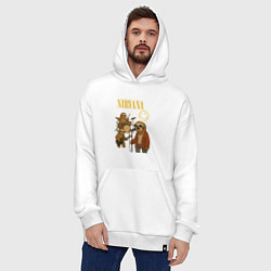 Толстовка-худи оверсайз Nirvana ленивцы, цвет: белый — фото 2