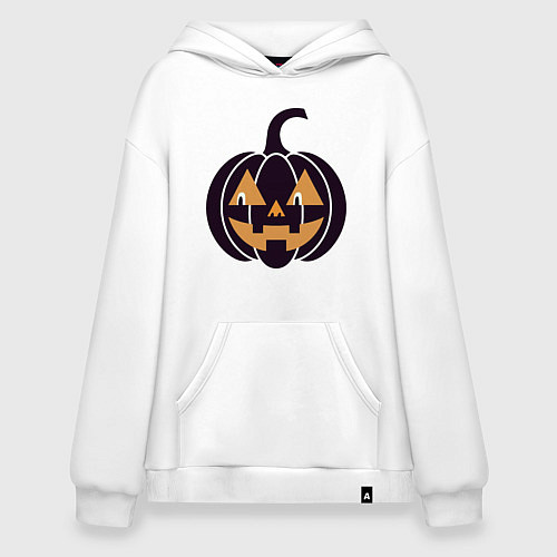 Худи оверсайз Тыква Джек фонарь Хэллоуин / Белый – фото 1