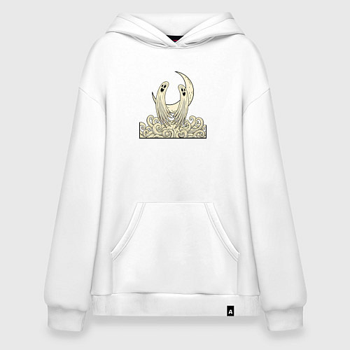 Худи оверсайз Два духа под луной / Белый – фото 1