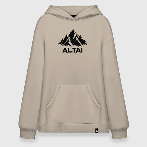 Худи оверсайз Алтай горы / Миндальный – фото 1