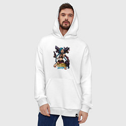 Толстовка-худи оверсайз Джинкс League of Legends, цвет: белый — фото 2