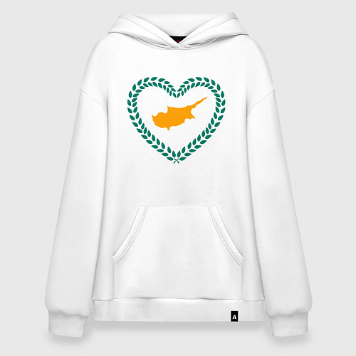 Худи оверсайз Кипр в сердце / Белый – фото 1