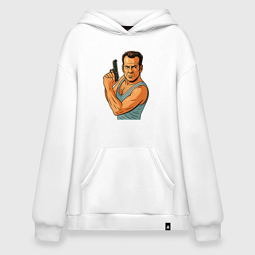 Худи оверсайз Брюс Уиллис / Белый – фото 1