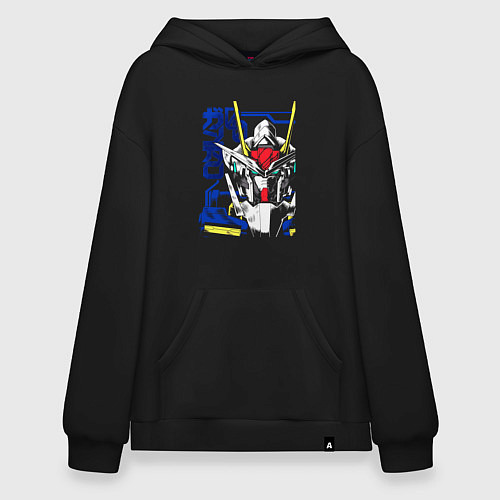 Худи оверсайз Гандаму робот / Черный – фото 1