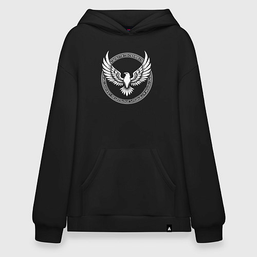Худи оверсайз Орел стилизованый круг / Черный – фото 1