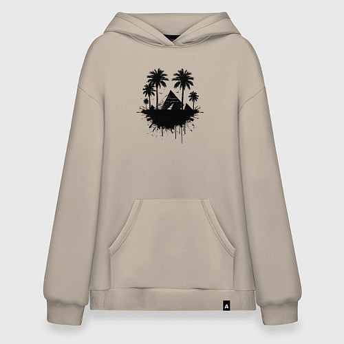 Худи оверсайз Тени вечности Египта / Миндальный – фото 1