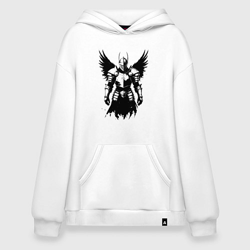 Худи оверсайз Черный рыцарь с крыльями / Белый – фото 1