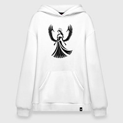 Толстовка-худи оверсайз Тёмная грация, цвет: белый