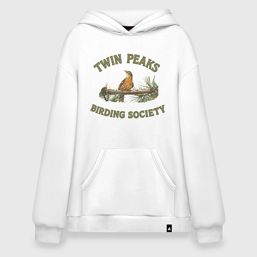 Худи оверсайз Twin Peaks birding society / Белый – фото 1