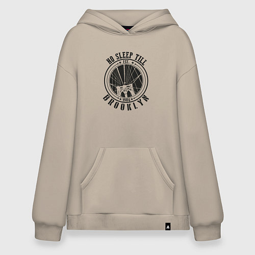 Худи оверсайз Не спать до Бруклина / Миндальный – фото 1