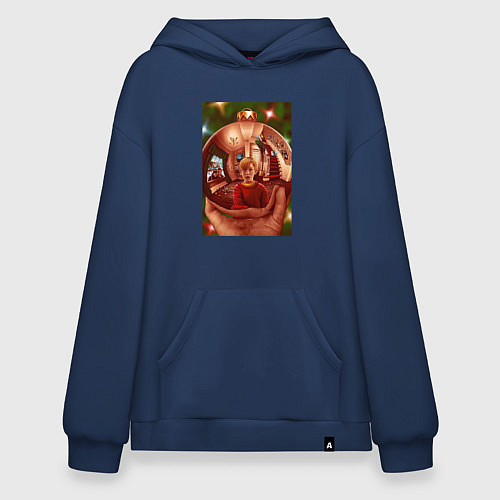 Худи оверсайз Home alone / Тёмно-синий – фото 1