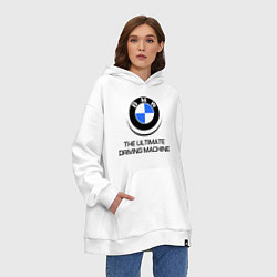 Толстовка-худи оверсайз BMW Driving Machine, цвет: белый — фото 2