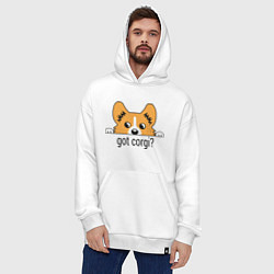 Толстовка-худи оверсайз Got Corgi, цвет: белый — фото 2