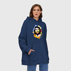 Толстовка-худи оверсайз Che Guevara Art, цвет: тёмно-синий — фото 2