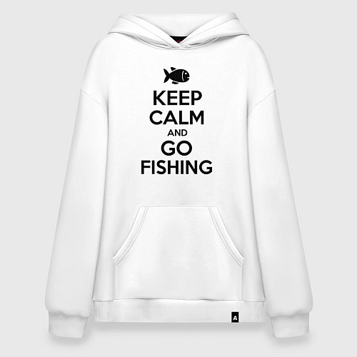 Худи оверсайз Keep Calm & Go fishing / Белый – фото 1