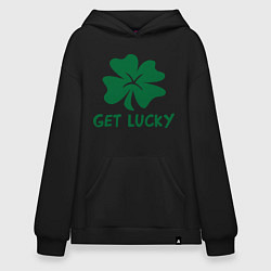 Толстовка-худи оверсайз Get lucky, цвет: черный