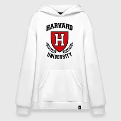 Толстовка-худи оверсайз Harvard University, цвет: белый