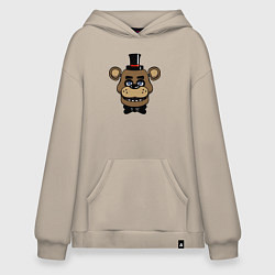 Толстовка-худи оверсайз Freddy FNAF, цвет: миндальный