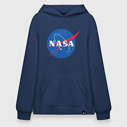 Толстовка-худи оверсайз NASA: Logo, цвет: тёмно-синий