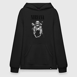 Толстовка-худи оверсайз Nirvana Group, цвет: черный