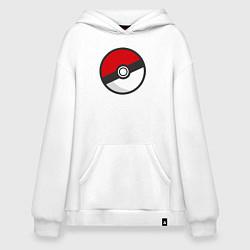 Толстовка-худи оверсайз Pokeball, цвет: белый