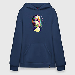 Толстовка-худи оверсайз Taylor Swift Art, цвет: тёмно-синий