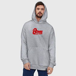 Толстовка-худи оверсайз Bowie Logo, цвет: меланж — фото 2