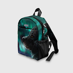 Детский рюкзак Волк: северное сияние, цвет: 3D-принт — фото 2