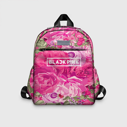 Детский рюкзак Black Pink: Abstract Flowers / 3D-принт – фото 1
