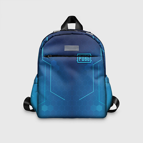 Детский рюкзак PUBG: Blue Hexagons / 3D-принт – фото 1