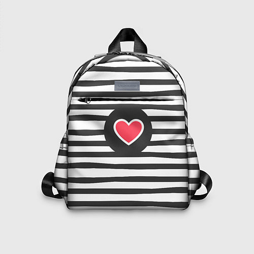 Детский рюкзак Сердце в полоску / 3D-принт – фото 1