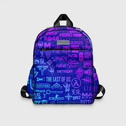 Детский рюкзак Неоновые геймерские лого
