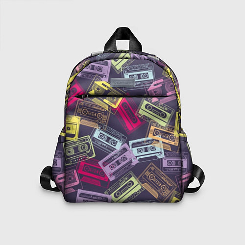 Детский рюкзак Разноцветные ретро кассеты / 3D-принт – фото 1