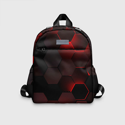 Детский рюкзак Красные абстрактные плиты / 3D-принт – фото 1