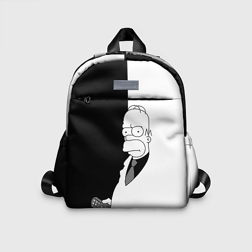 Детский рюкзак Гомер Симпсон - в смокинге - black and white / 3D-принт – фото 1