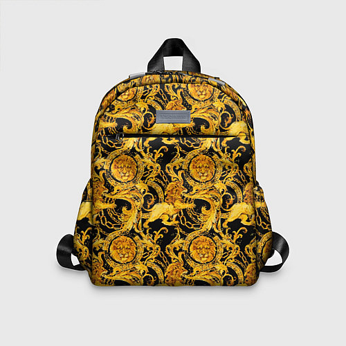 Детский рюкзак Львы золотые узоры / 3D-принт – фото 1