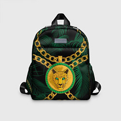 Детский рюкзак Золотой леопард и цепь, цвет: 3D-принт