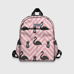 Детский рюкзак Черный фламинго арт, цвет: 3D-принт