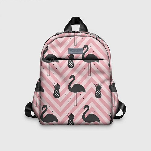 Детский рюкзак Черный фламинго арт / 3D-принт – фото 1