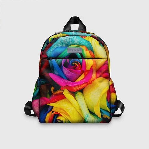 Детский рюкзак Разноцветные розы / 3D-принт – фото 1