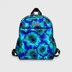 Детский рюкзак Голубые хризантемы, цвет: 3D-принт