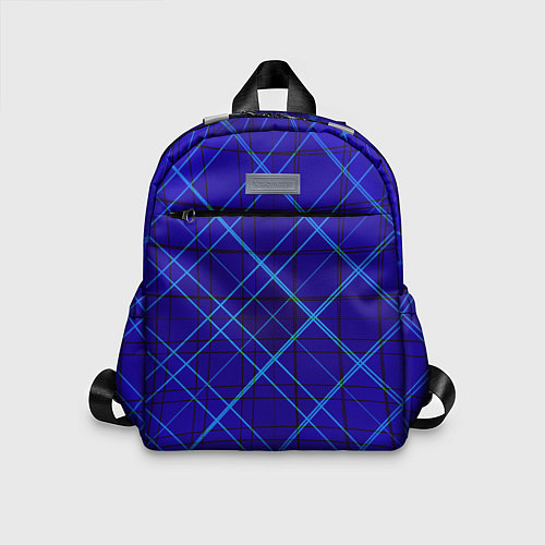Детский рюкзак Сине-черная геометрия 3D / 3D-принт – фото 1