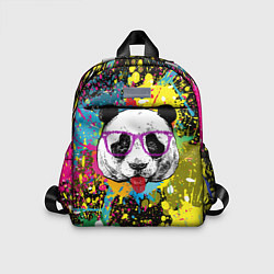 Детский рюкзак Панда хипстер в брызгах краски, цвет: 3D-принт